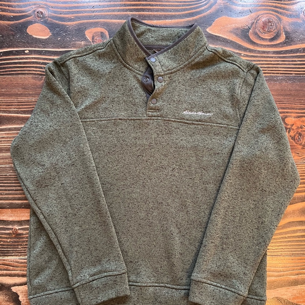Eddie Bauer Olive Pullover Men’s L